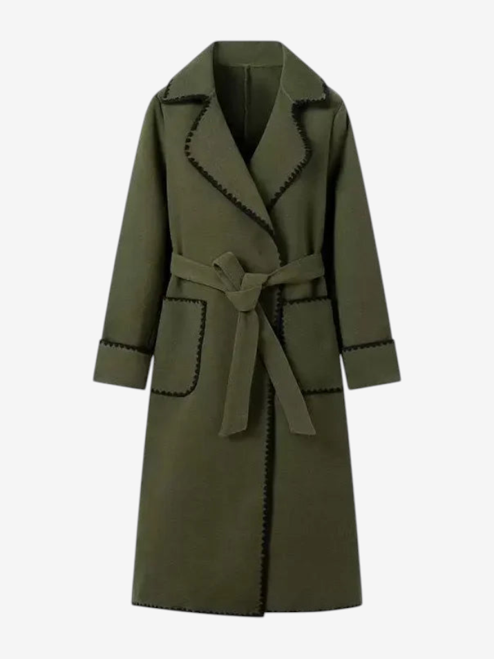 Caroline | Elegant trenchcoat med bælte i taljen og sidelommer
