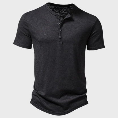 Casual Henley T-shirt med Knapper