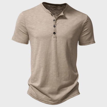 Casual Henley T-shirt med Knapper