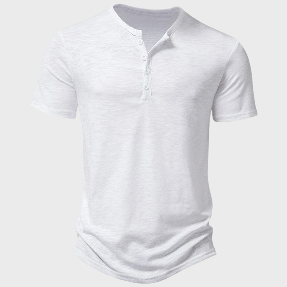 Casual Henley T-shirt med Knapper