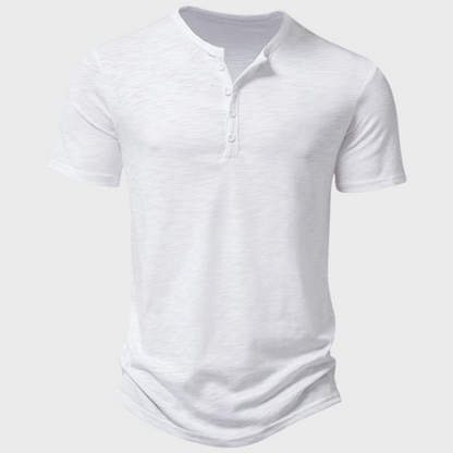 Casual Henley T-shirt med Knapper
