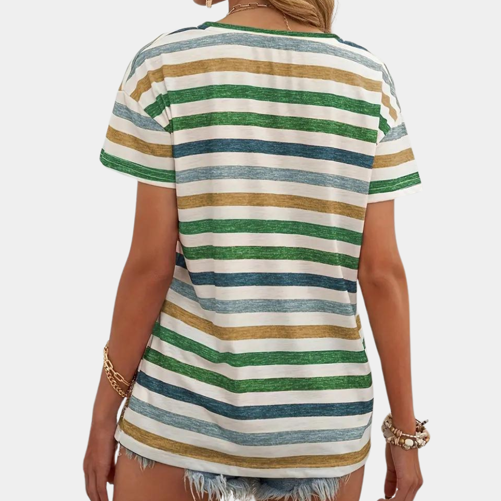 Casual Stilfuld T-Shirt Med Striber
