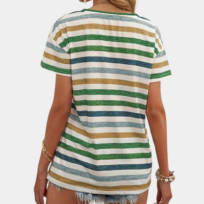 Casual Stilfuld T-Shirt Med Striber