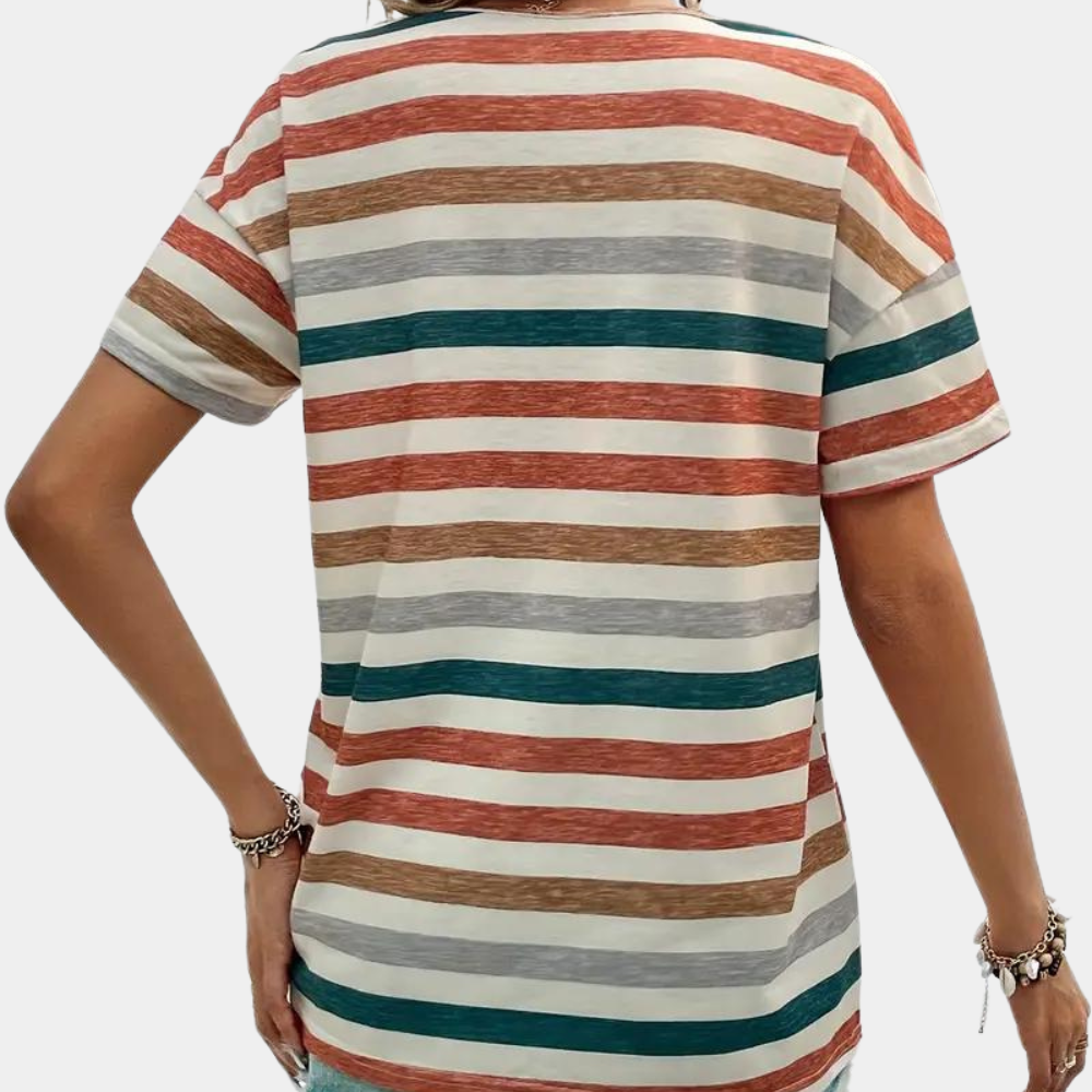 Casual Stilfuld T-Shirt Med Striber