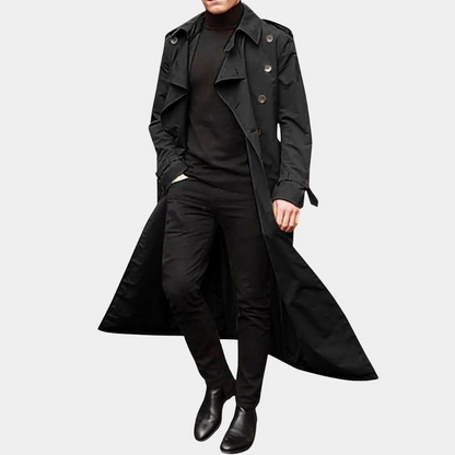 Marius | Lang trenchcoat med vandafvisende stof