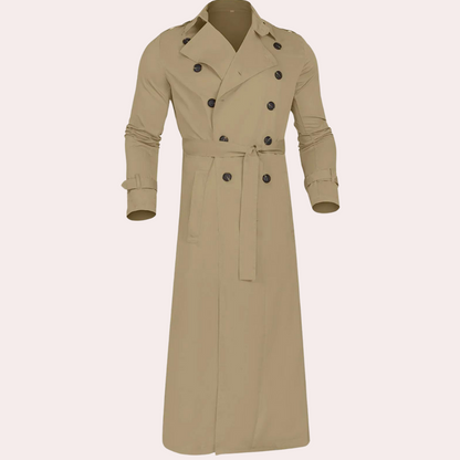 Marius | Lang trenchcoat med vandafvisende stof