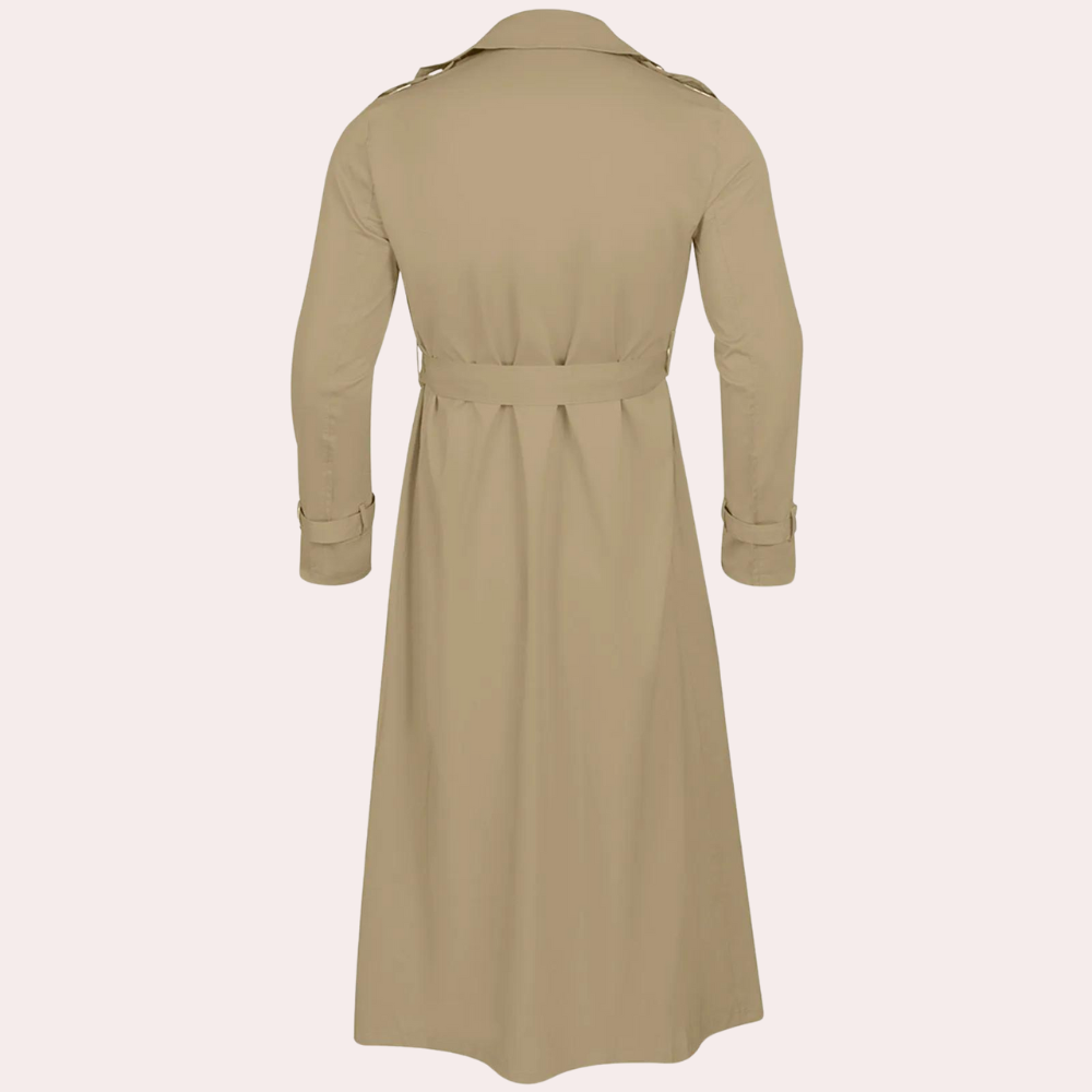 Marius | Lang trenchcoat med vandafvisende stof