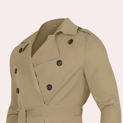 Marius | Lang trenchcoat med vandafvisende stof