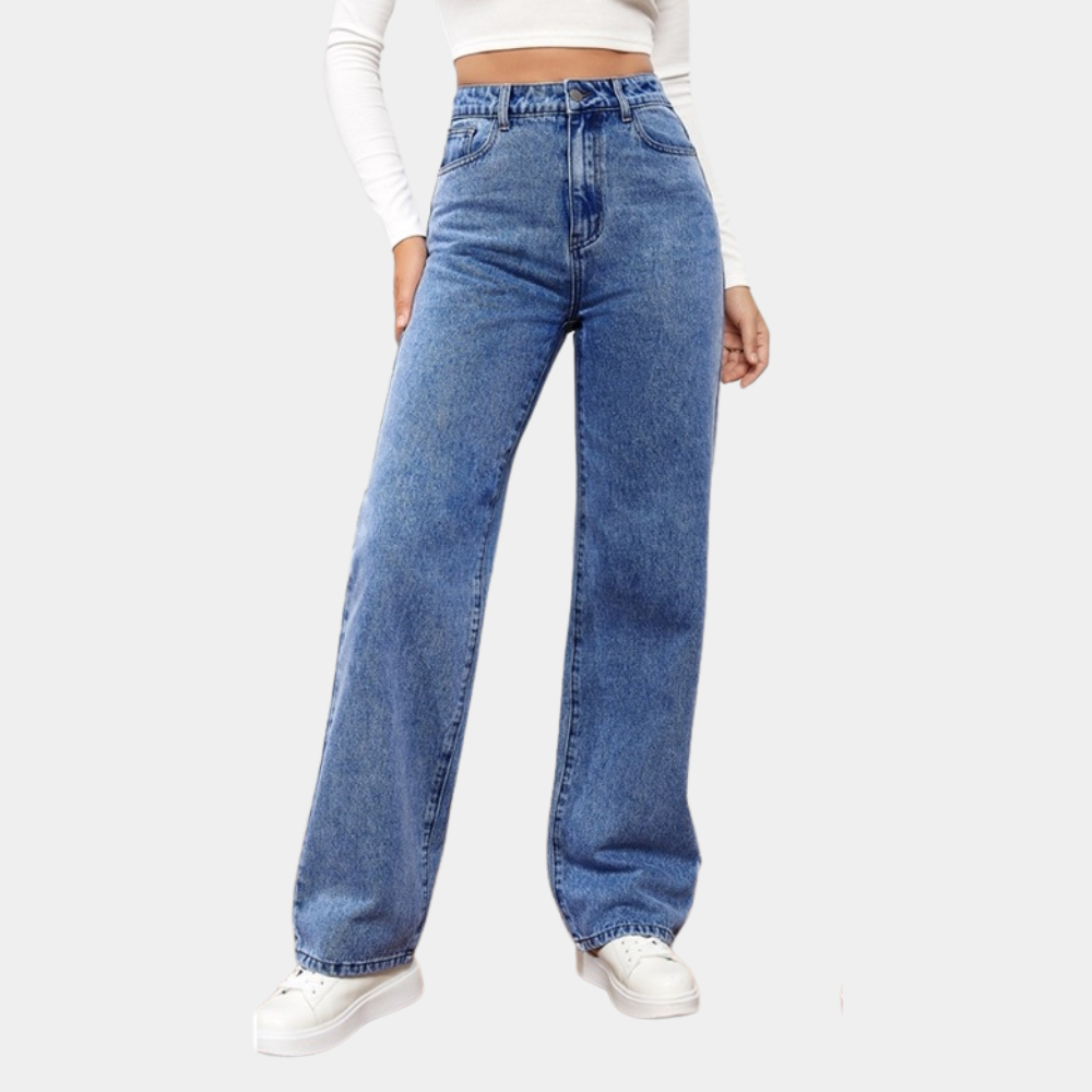 Stilfulde jeans med høj talje og brede ben