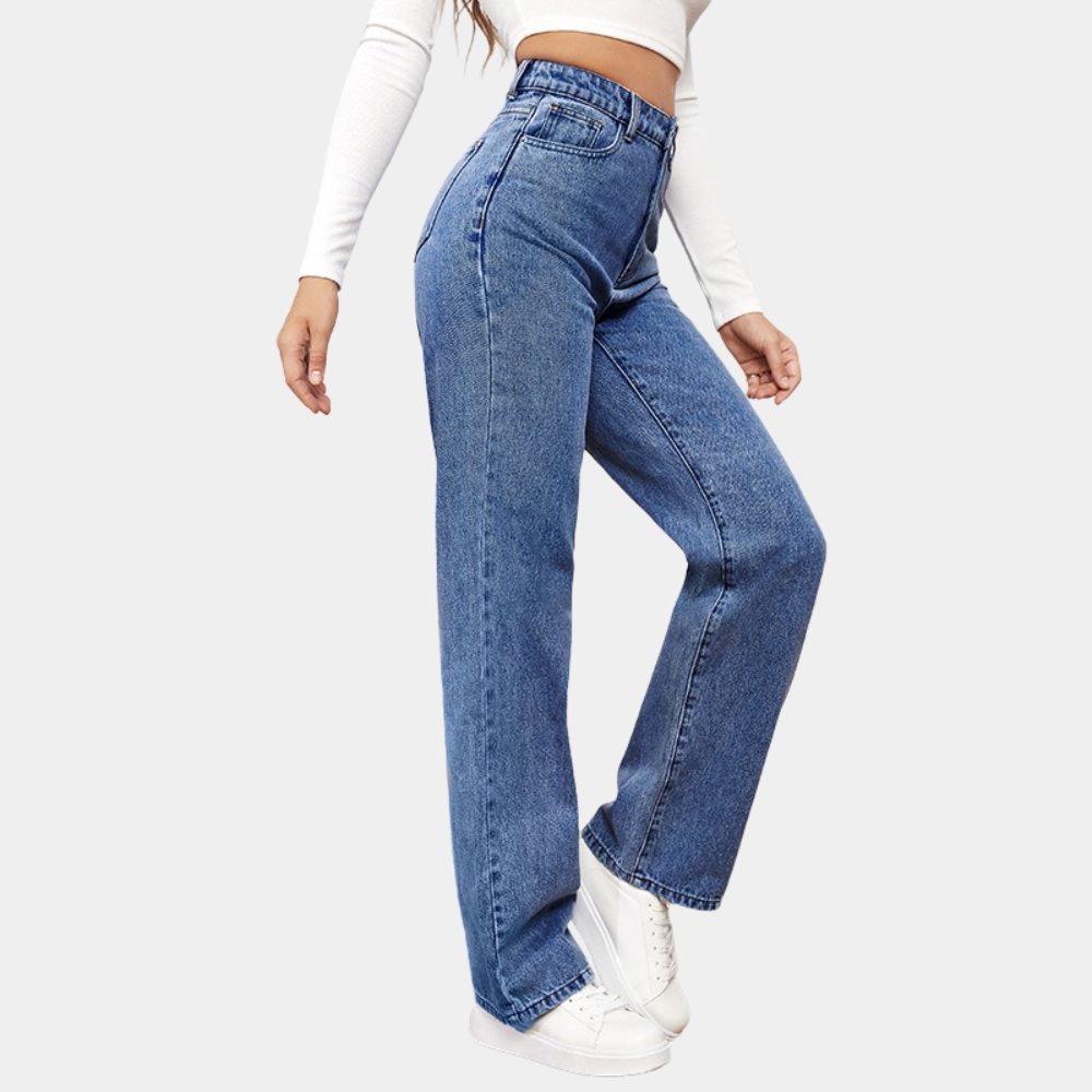 Stilfulde jeans med høj talje og brede ben