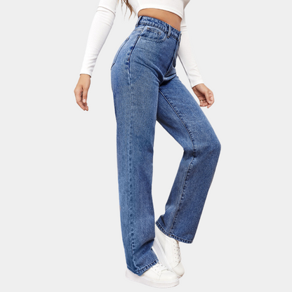 Stilfulde jeans med høj talje og brede ben