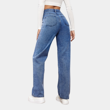 Stilfulde jeans med høj talje og brede ben