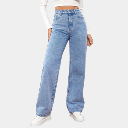 Stilfulde jeans med høj talje og brede ben