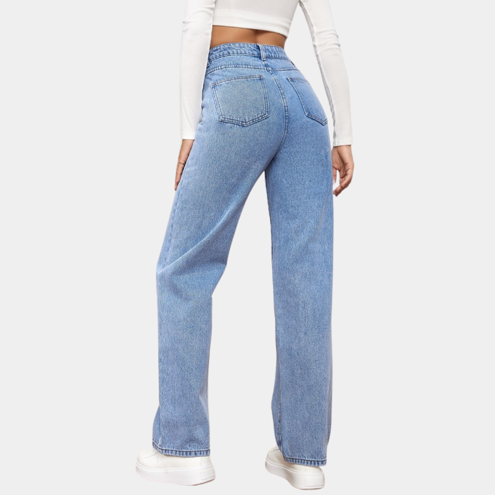 Stilfulde jeans med høj talje og brede ben