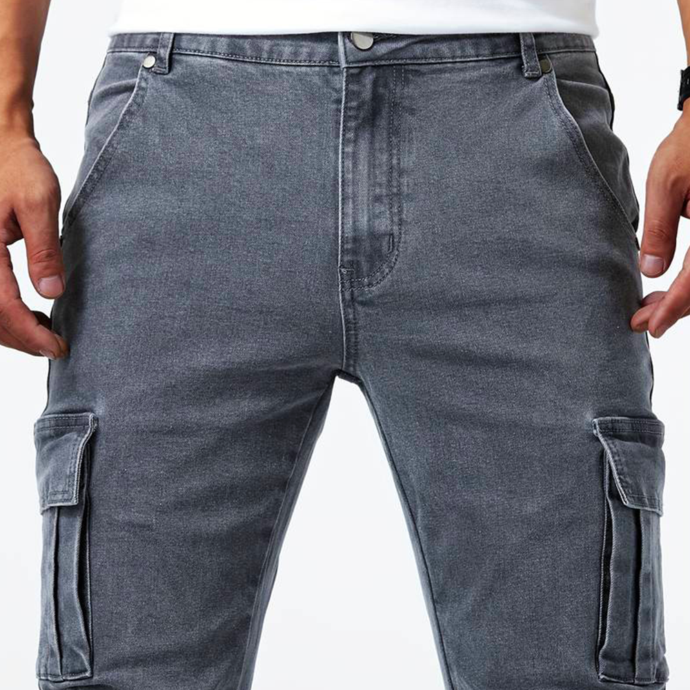 Frederik | Slim Fit Cargobukser Til Herre Med Kontrastsømme I Urban Stil