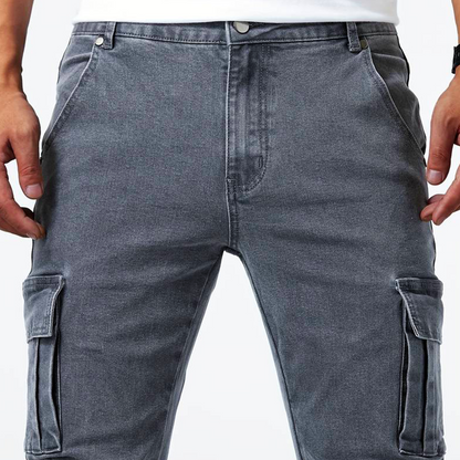 Frederik | Slim Fit Cargobukser Til Herre Med Kontrastsømme I Urban Stil