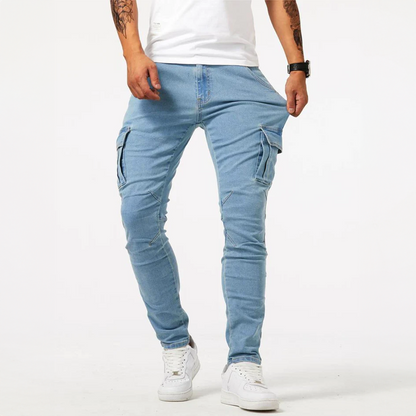 Frederik | Slim Fit Cargobukser Til Herre Med Kontrastsømme I Urban Stil