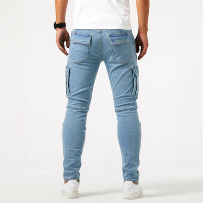 Frederik | Slim Fit Cargobukser Til Herre Med Kontrastsømme I Urban Stil