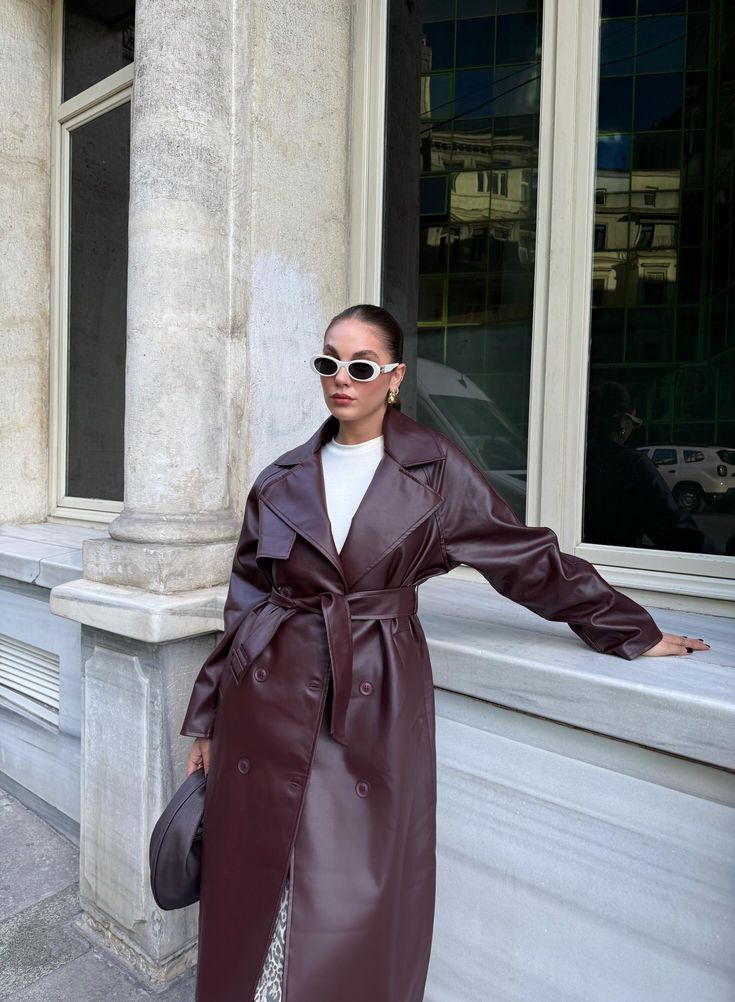 Dame Stilfuld Lang Vinter Maxi Trenchcoat