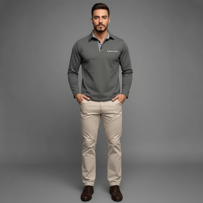 Herre Moderne Komfortabel Stilfuld langærmede vinterpolo-shirt