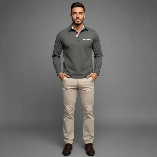 Herre Moderne Komfortabel Stilfuld langærmede vinterpolo-shirt