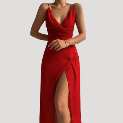 Dame Elegant Bryllupsgæst Slit Maxi Kjole