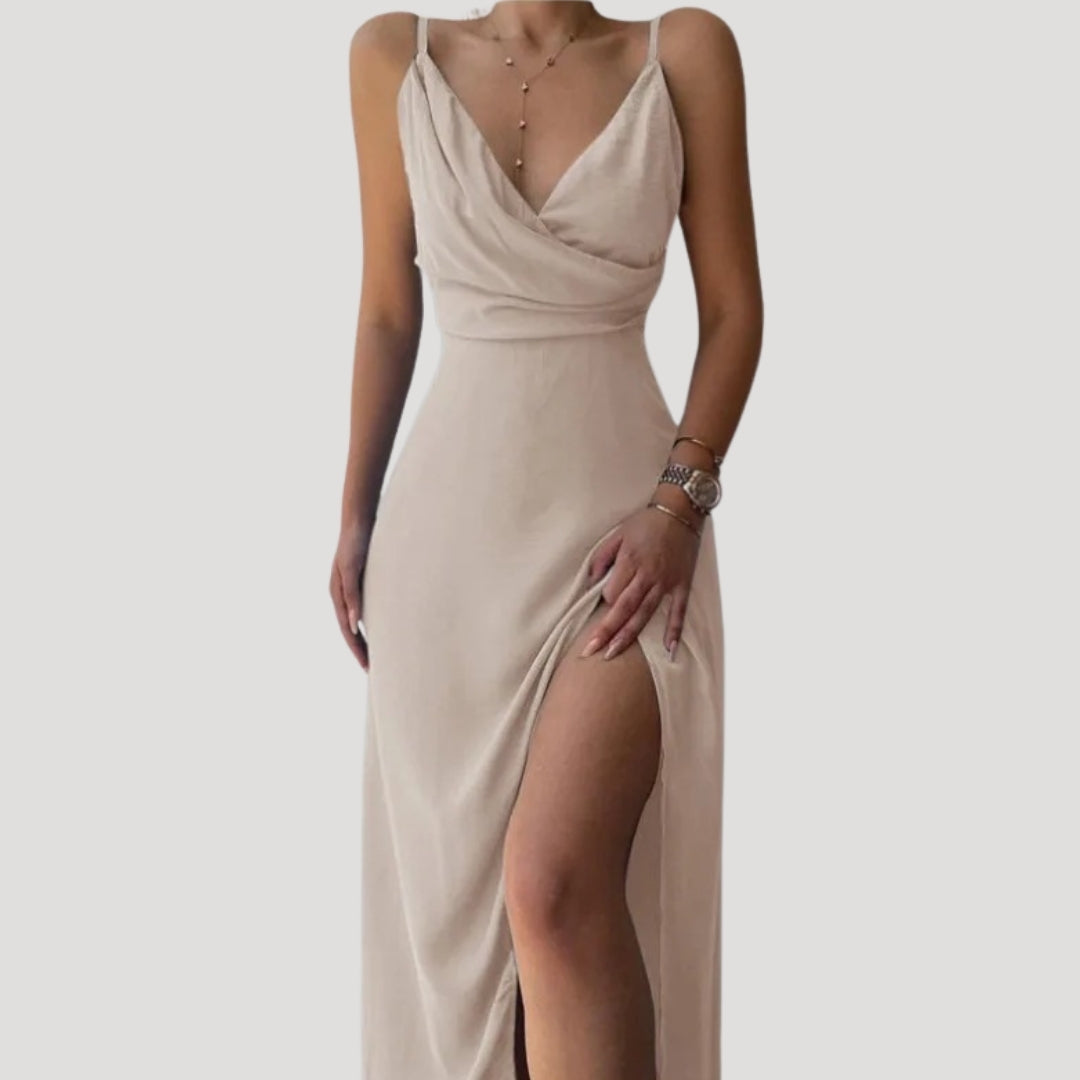 Dame Elegant Bryllupsgæst Slit Maxi Kjole