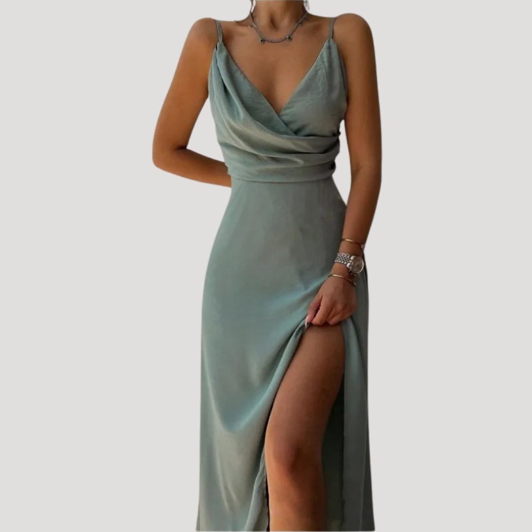 Dame Elegant Bryllupsgæst Slit Maxi Kjole