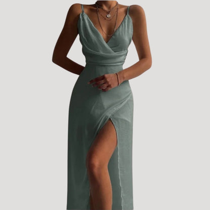 Dame Elegant Bryllupsgæst Slit Maxi Kjole