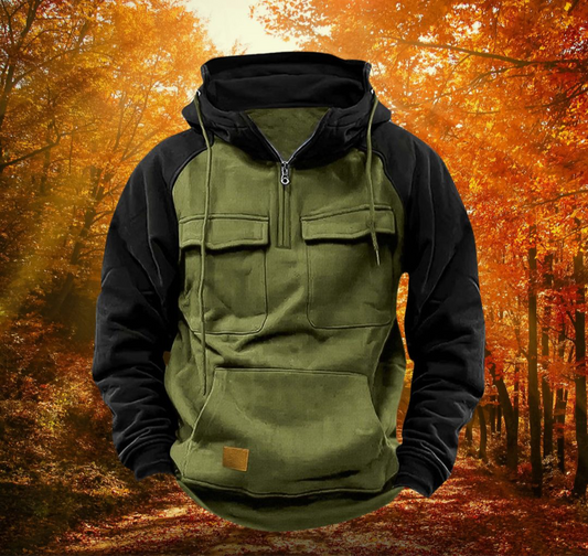 Markus | Vinterhoodie i To-Farvet Design med Justerbar Hætte