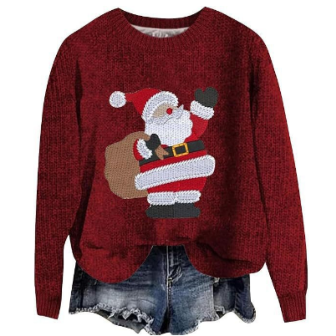 Snowflake | Julesweater i blød strik med klassisk rund hals