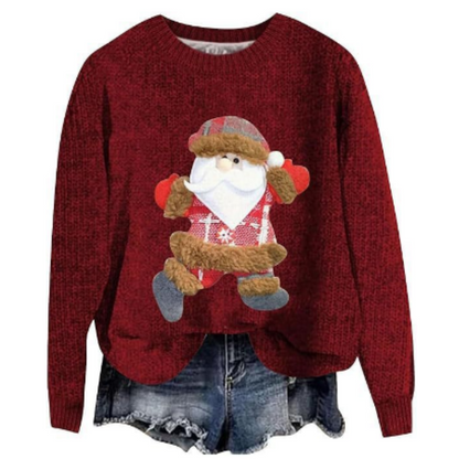Snowflake | Julesweater i blød strik med klassisk rund hals