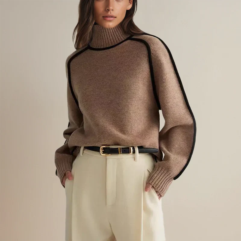 Tamara - Alsidig Rullekravesweater Tamara med Flatterende