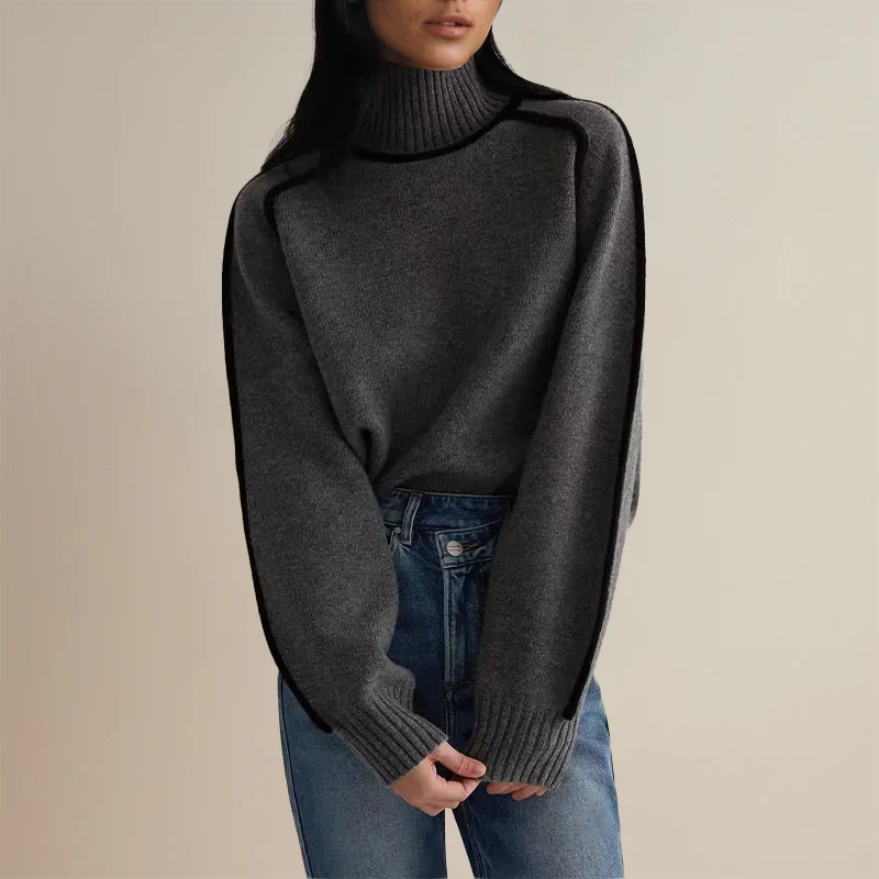 Tamara - Alsidig Rullekravesweater Tamara med Flatterende
