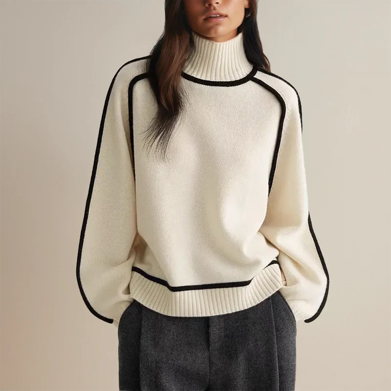 Tamara - Alsidig Rullekravesweater Tamara med Flatterende