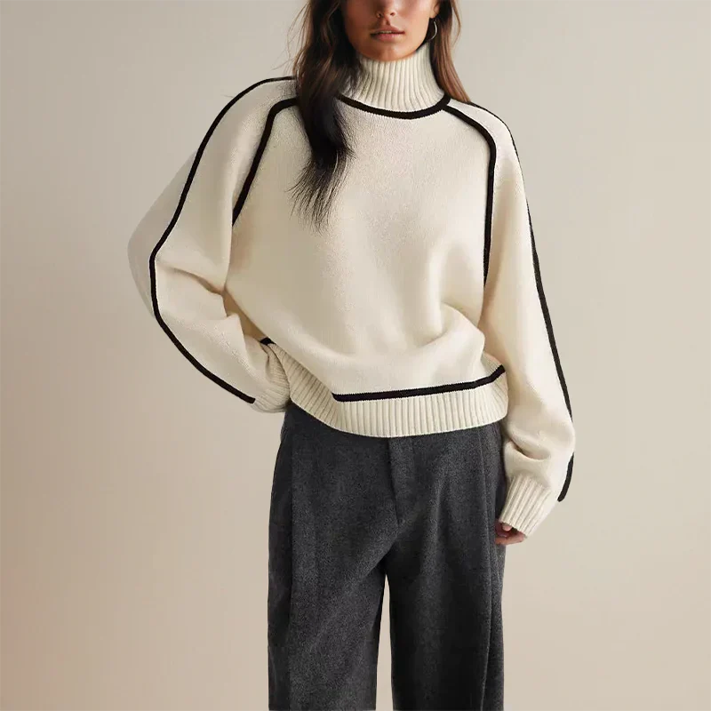 Tamara - Alsidig Rullekravesweater Tamara med Flatterende