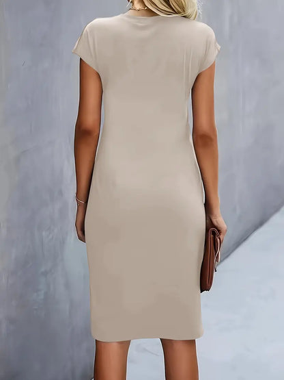 Moderne Dame Elegant Stilfuld Midikjole