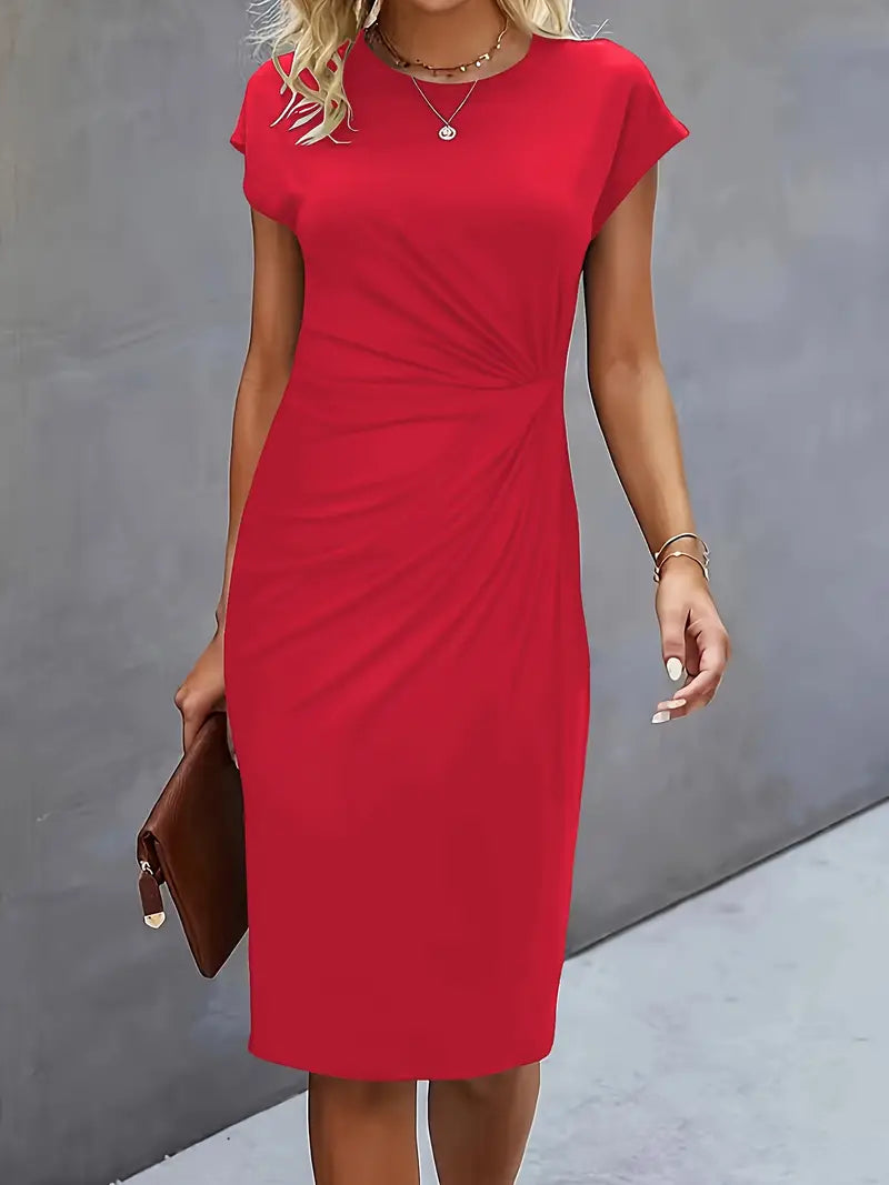 Moderne Dame Elegant Stilfuld Midikjole