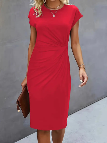 Moderne Dame Elegant Stilfuld Midikjole