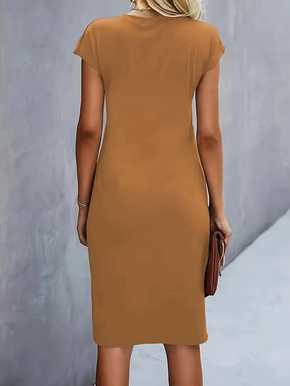 Moderne Dame Elegant Stilfuld Midikjole