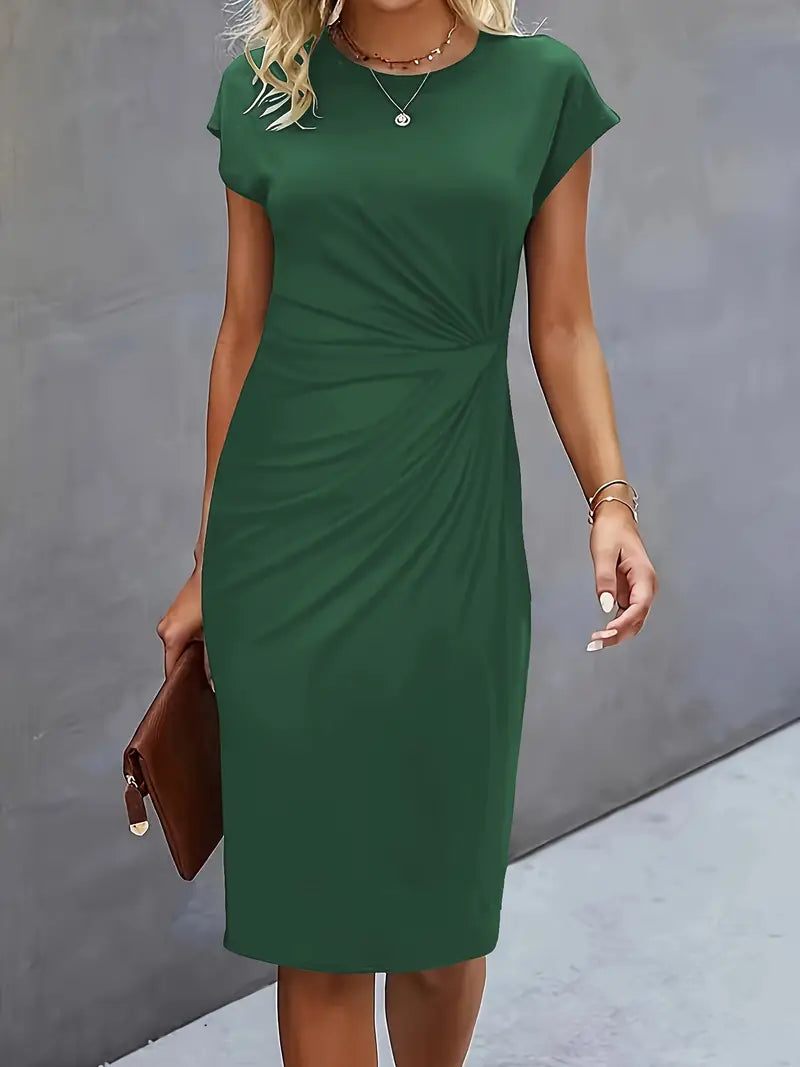Moderne Dame Elegant Stilfuld Midikjole