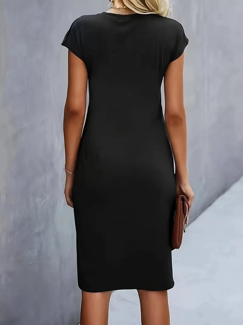 Moderne Dame Elegant Stilfuld Midikjole