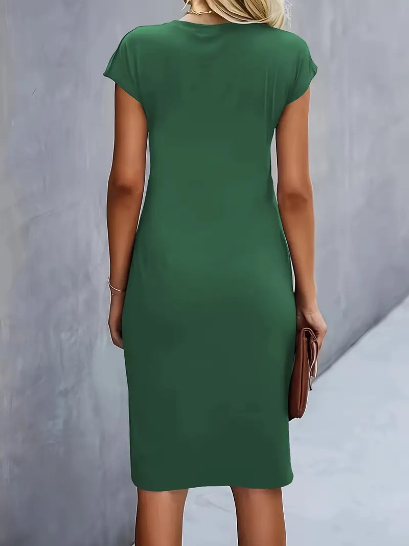 Moderne Dame Elegant Stilfuld Midikjole