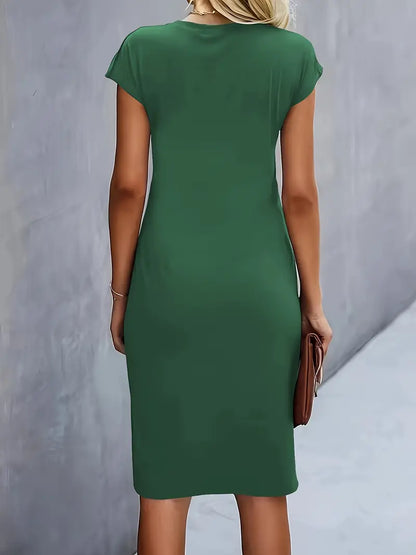 Moderne Dame Elegant Stilfuld Midikjole