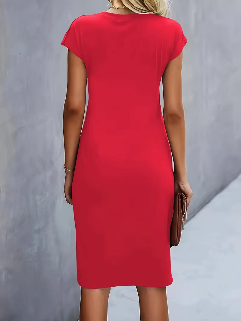 Moderne Dame Elegant Stilfuld Midikjole