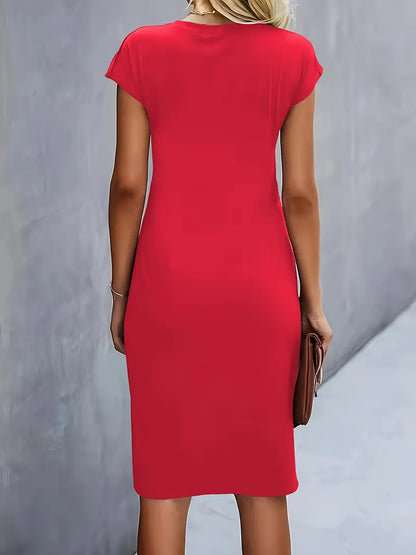 Moderne Dame Elegant Stilfuld Midikjole