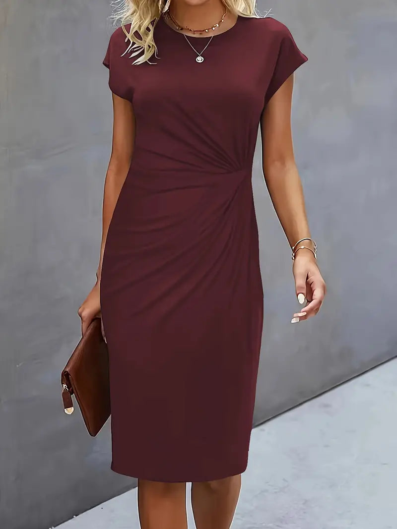 Moderne Dame Elegant Stilfuld Midikjole
