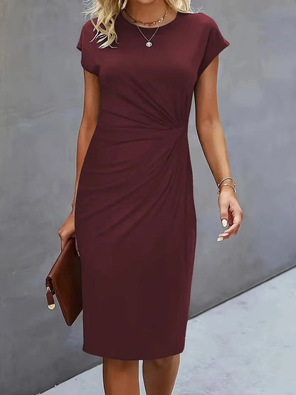 Moderne Dame Elegant Stilfuld Midikjole