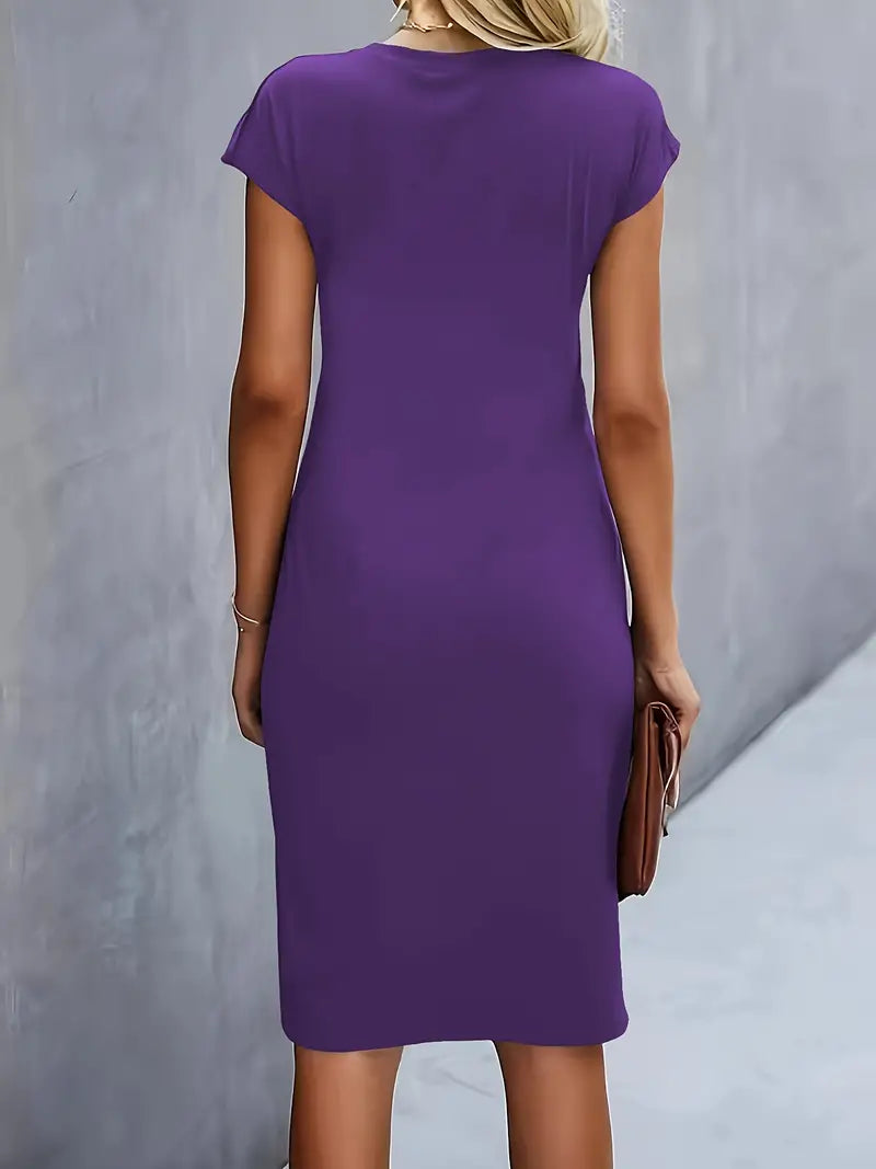 Moderne Dame Elegant Stilfuld Midikjole