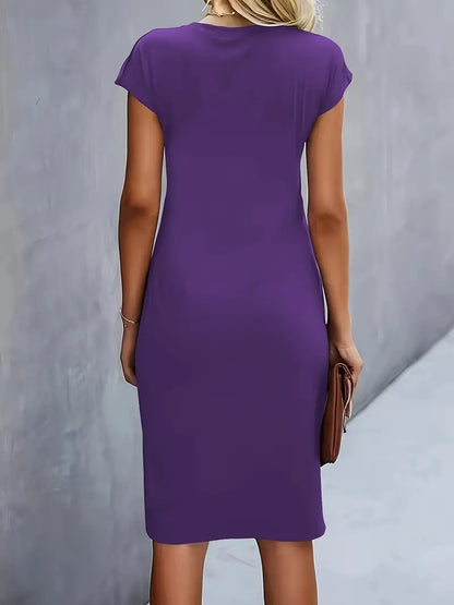 Moderne Dame Elegant Stilfuld Midikjole